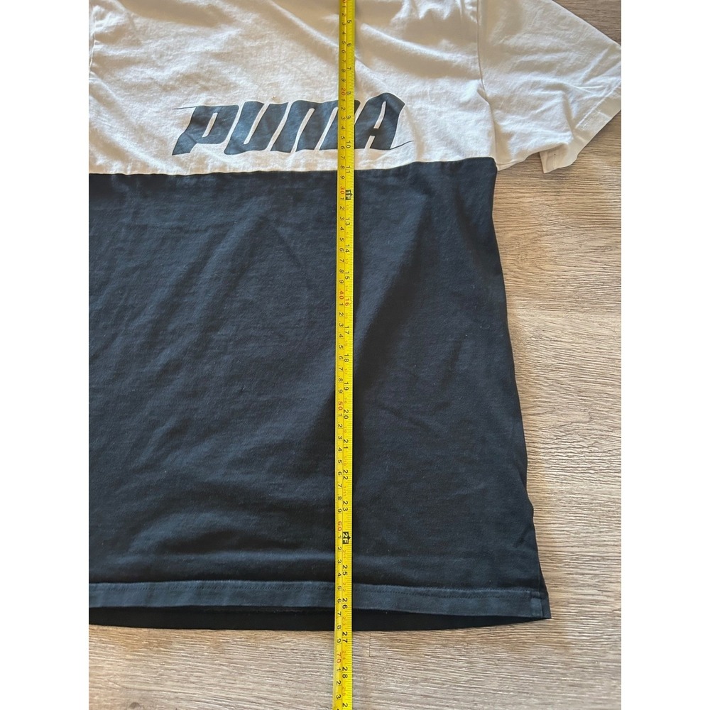 Puma Color‎ Block T Shirt White Black Logo Men's Size Medium - Picture 9 of 9